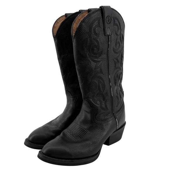 Tony Lama Other - Tony Lama 3R Buckaroo Western Cowboy Boots Black Deertan Leather Men 7D RR4002